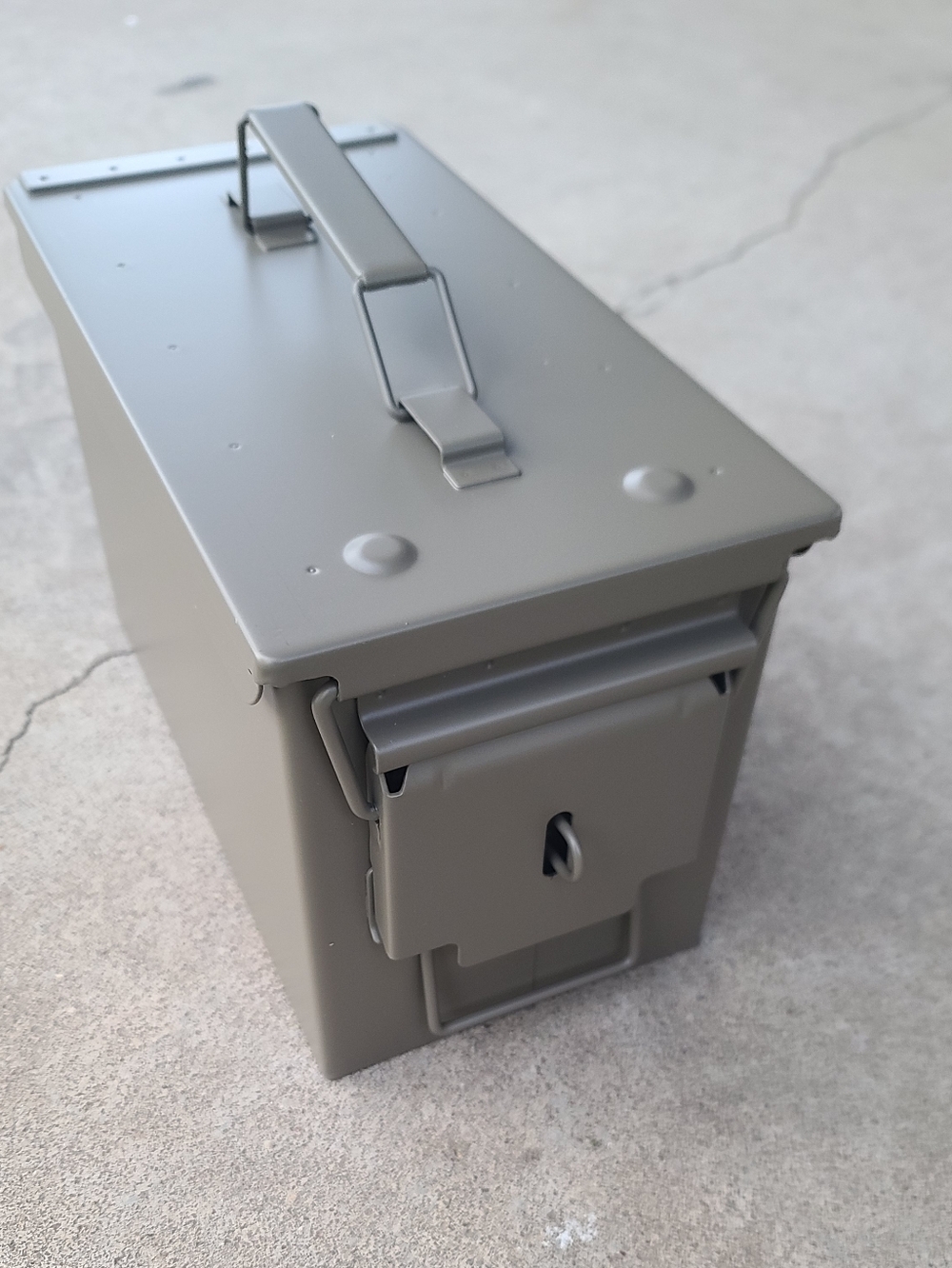 Metal Ammo Can Utility Box in Desert Tan. Locking With Foam Insert.